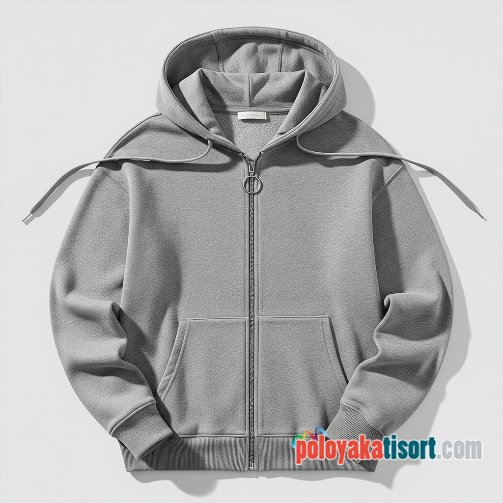 Zippered Hooded Sweatshirt