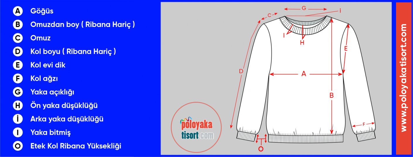 SWEAT BEDEN ÖLÇÜ TABLOSU Ölçü Tablosu